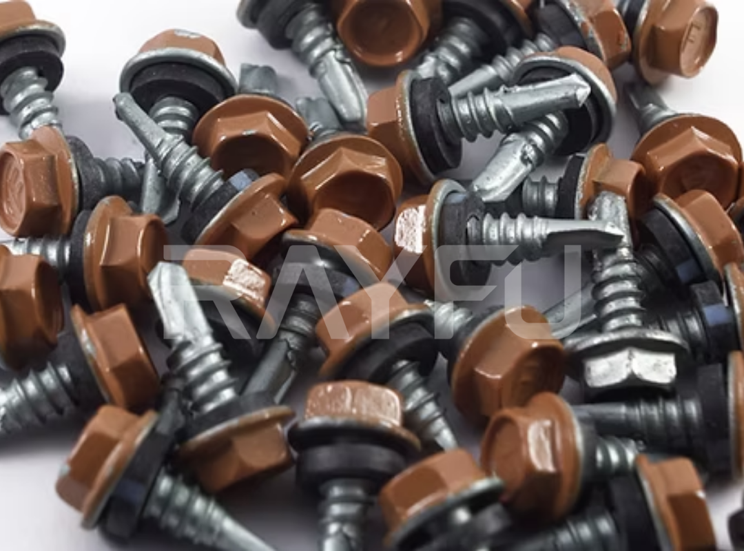 Brown-head-painted-roofing-screws